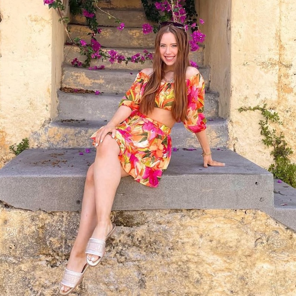 Floral Two Piece Set - skirt and crop top